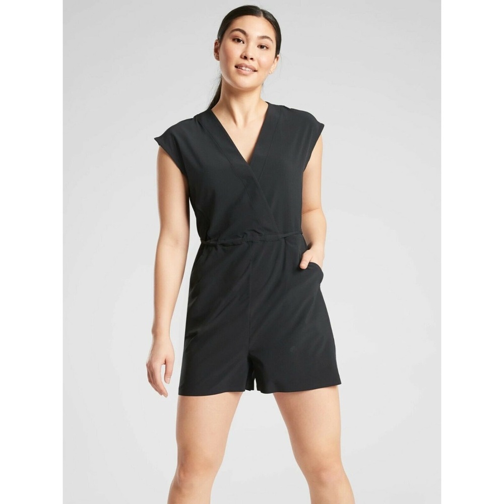 Athleta Black Sleeveless Romper